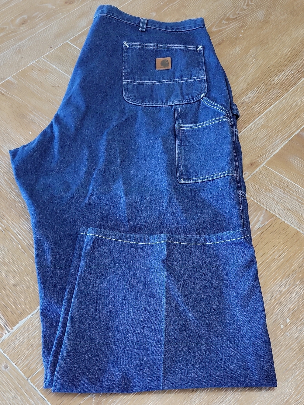 Carhartt Mens Denim Carpenter Jeans Loose Fit 44X32 -See Measurements